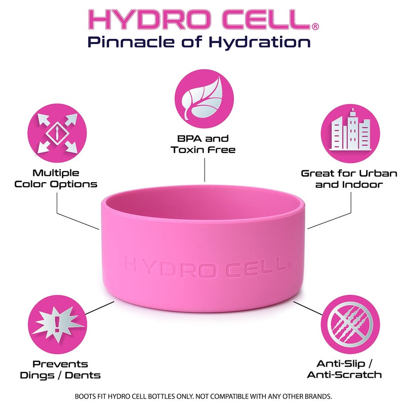 HYDRO CELL Protective Silicone Bottom Boot for 40oz  32oz  24oz  18oz Stainless Steel Insulated Water Bottles  Anti-Slip Sleeve Cover (Fuchsia 24/14oz) - Image 3